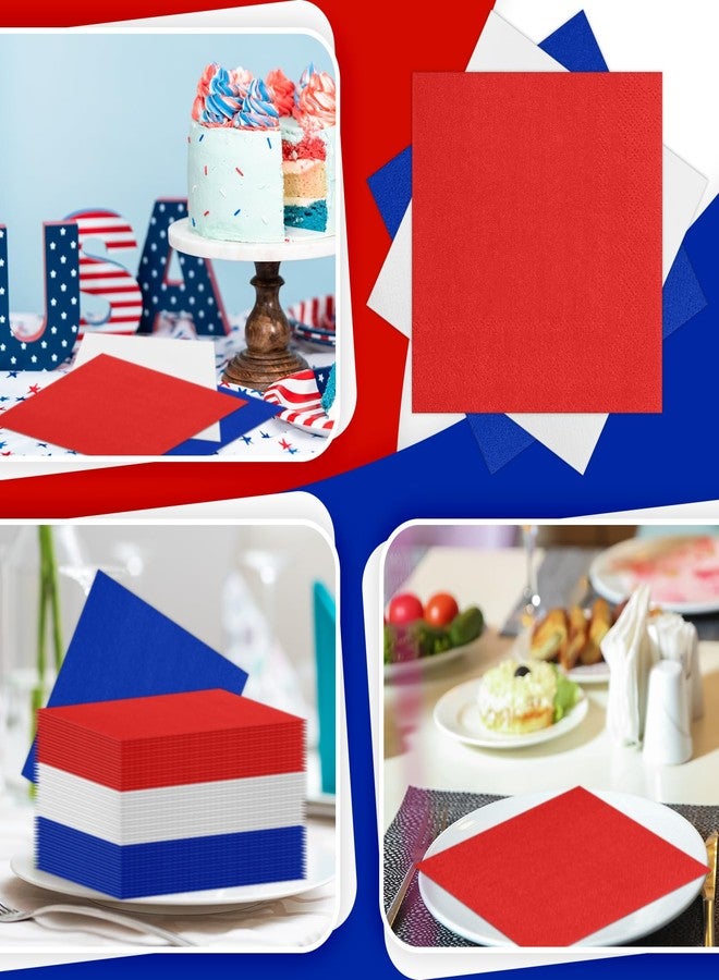 Weekgrat 120 Pcs Patriotic Napkins Red White and Blue Napkins 4th of July Disposable Napkins for Cocktail Veteran Independence Day Party Supplies Xmas Dinner Napkins Decorations - Image 5